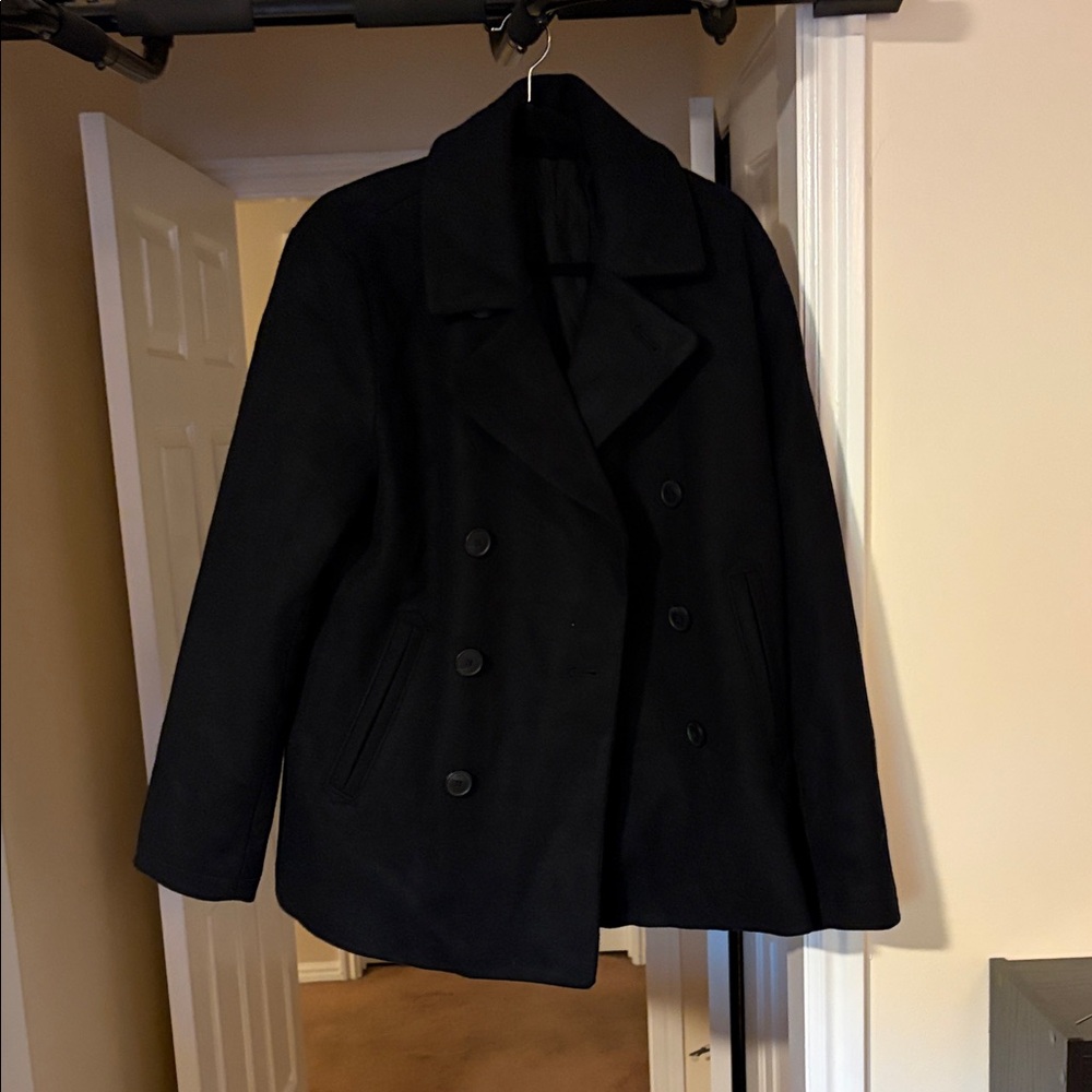 Old Navy Men's Black Peacoat